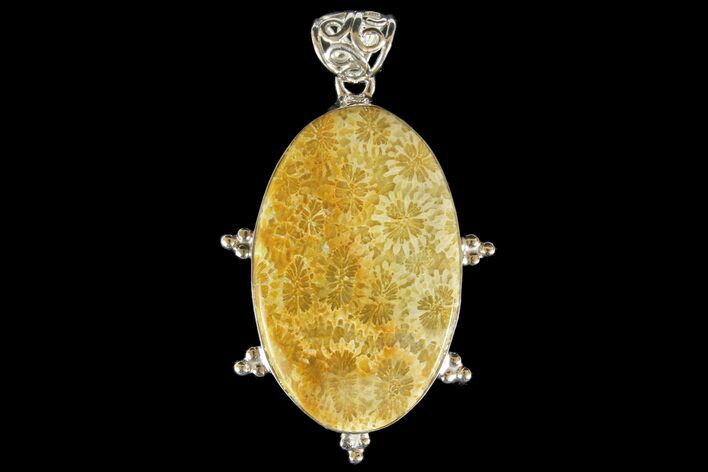 Million Year Old Fossil Coral Pendant - Sterling Silver #142280